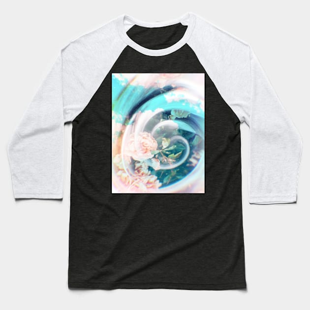 Spiral of Flowers Baseball T-Shirt by MisterCaos